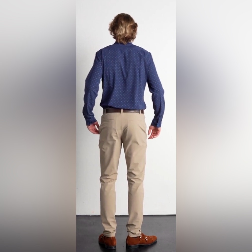 TEREN Mens Lightweight Khaki Drawstring Traveler 36x34 Travel Pants